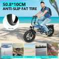 thumbnail image 5 of 1000W Folding Electric Bike for Adults, 48V 15AH Large Removable Battery, 30+MPH, 60Miles Max Range, 20" Fat Tire E-bike with Full Suspension Mountain Electric Bicycles for Commute Beach Snow Blue, 5 of 7