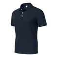 thumbnail image 2 of Men's Solid Color Lapel Short Sleeve Shirt - Polyester, Casual Loose Fit, Button Design, Outdoor Indoor Wear, 2 of 6