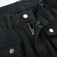 thumbnail image 4 of Pantalones Prolriy para mujer, vaqueros de calle, estampados, pierna ancha, cintura baja, góticos, lavados, color negro, talla M, 4 of 8
