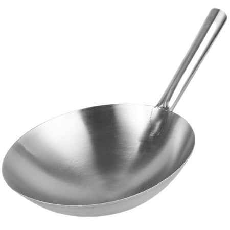 

NUOLUX Stainless Steel Frying Pan Household Kitchen Wok Pan for Home Restaurant