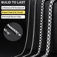 thumbnail image 5 of ChainsProMax 6mm Men Necklace Box Chain 14K Gold Plated Stainless Steel Chain Necklace for Men Fathers Day Jewelry Gift, 5 of 7