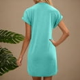 thumbnail image 3 of yillto Women's Coverups Cap Short Sleeve Tshirt Dress Casual Loose Knee Length Beach Mini Dresses, 3 of 7