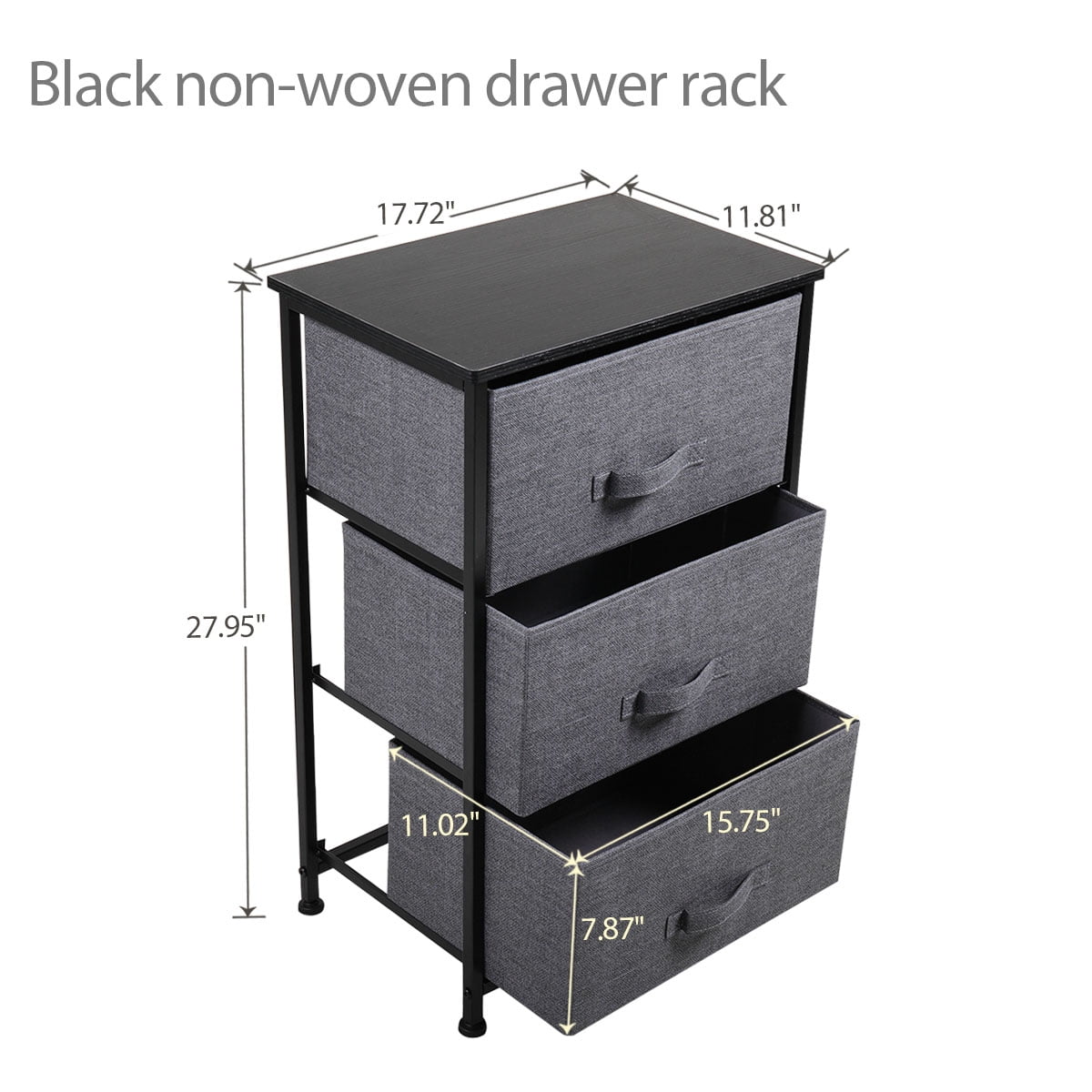 Lowestbest Multifunctional Locker Cabinet Unit, Dresser Drawer Organizer, End Table Storage Cabinet with 3 Drawers, Black Lowestbest Multifunctional Locker Cabinet Unit, Dresser Drawer Organizer, End Table Storage Cabinet with 3 Drawers, Black