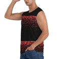 thumbnail image 3 of Pofeuu Red Glitter1 Print Men's Muscle T-Shirt, Sleeveless, Muscle Tank, Classic Muscle Tee Top For Men Casual Sleeveless Muscle T-Shirt Trendy Clothes-Medium, 3 of 7