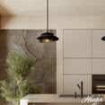 thumbnail image 3 of Hunter - Hiro 1-light Matte Black, Medium Size Pendant Light, Dimmable, Modern Style, Cone Shaped, for Bedrooms, Dining, Living Rooms - 48157, 3 of 8