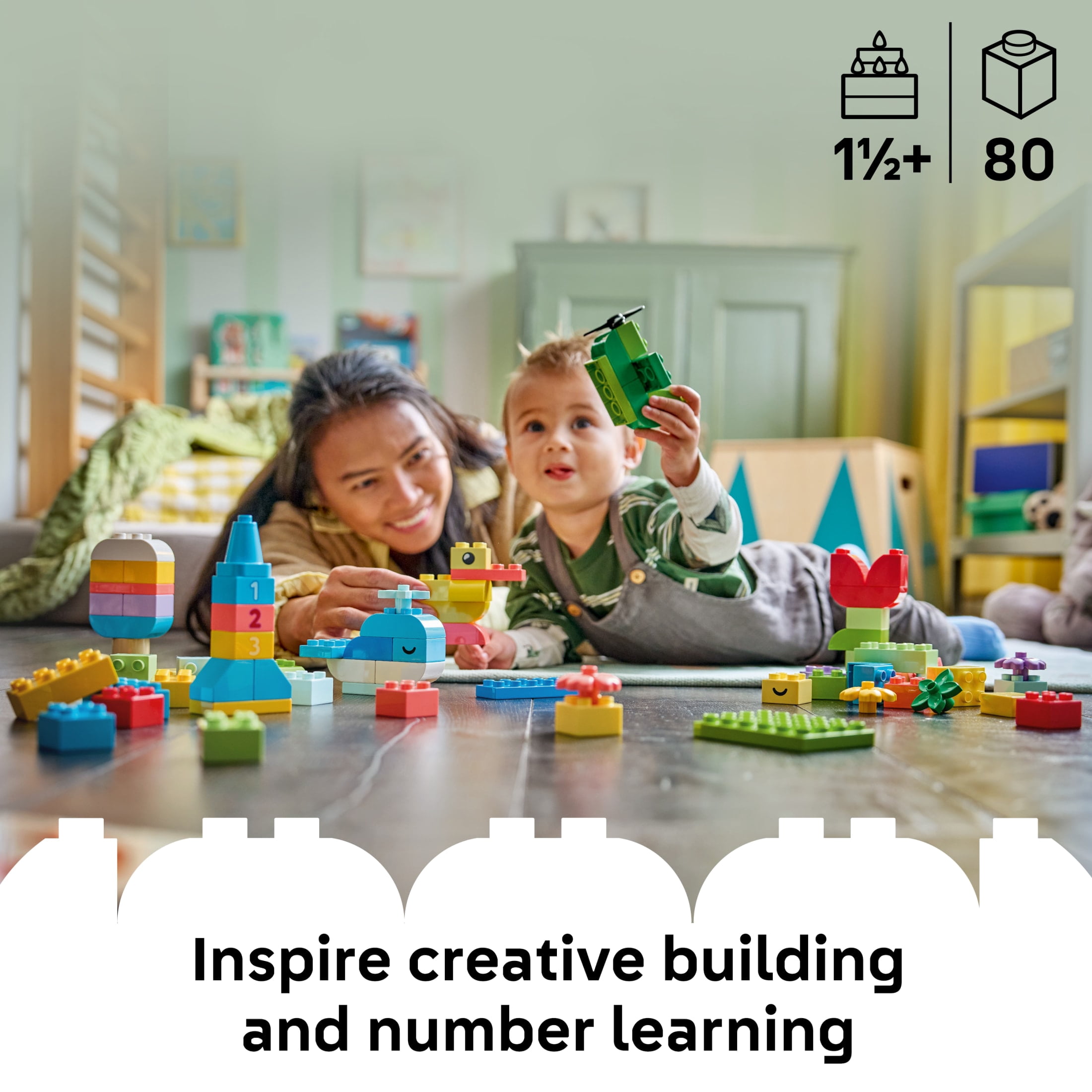 LEGO DUPLO Classic Colorful Creative Box - Educational Building Toy for Toddlers, Ages 1.5+ - Learning Toy for Boys & Girls - Gift for Birthdays - 10479