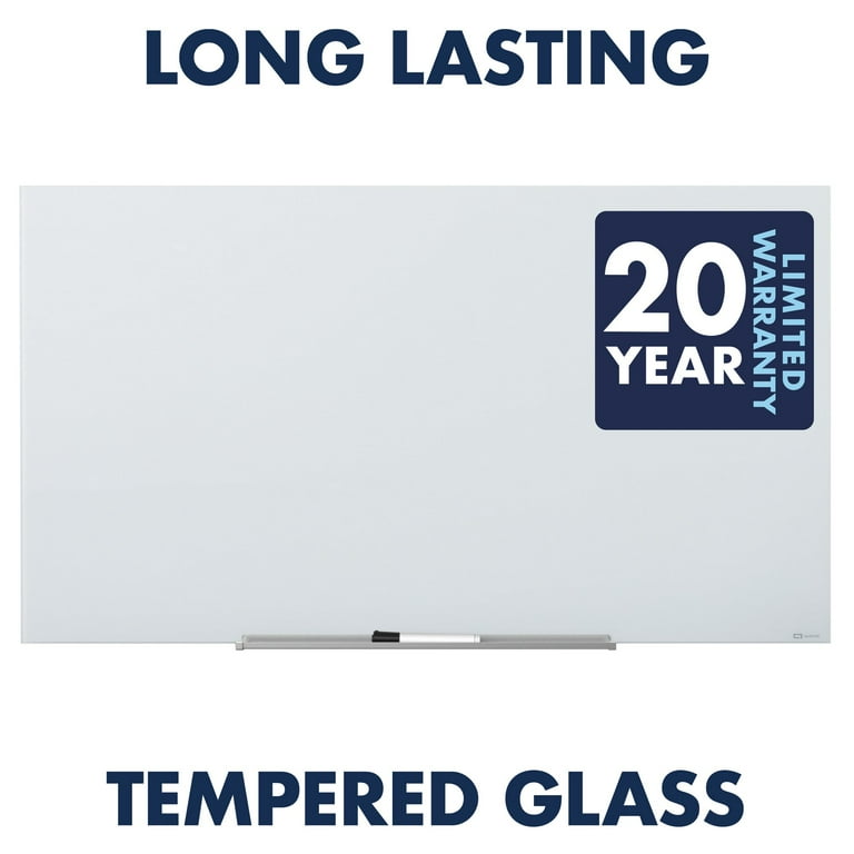 InvisaMount Magnetic Glass Marker Board, 74 x 42, White Surface InvisaMount Magnetic Glass Marker Board, 74 x 42, White Surface
