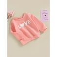 thumbnail image 3 of Bagilaanoe Toddler Baby Girl Boy Valentine's Day Sweatshirt Long Sleeve Letter Print Pullover 6M 12M 18M 24M 3T 4T Kids Loose Tee Tops, 3 of 8