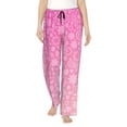 thumbnail image 2 of Picia Breast Cancer Pink Ribbons Awareness Womens Soft Woven Cotton Elastic Waistband Sleep Pajama Pant Lounge Sleep Pant With Pockets And Drawstring-Small, 2 of 9