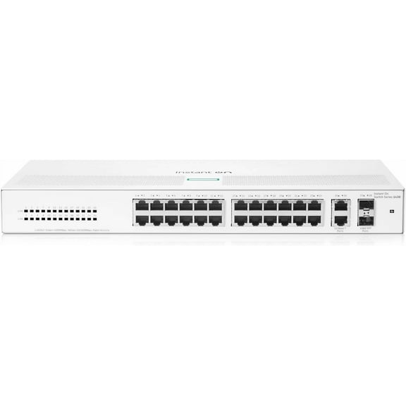 HPE Networking Instant On 1430 26-Port Gb Unmanaged Switch | 26x 1G Ports | 2X SFP | Fanless | US Cord (R8R50A#ABA)