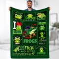 thumbnail image 6 of Frog Blanket Frog Gifts for Women, Cute Frogs Decor Stuff Blanket Gifts for Frog Lovers, Green Soft Flannel Fleece Throw Blankets for Bed Couch, Birthday Gifts for Teen Boys Girls Adults 60" x 50", 6 of 6