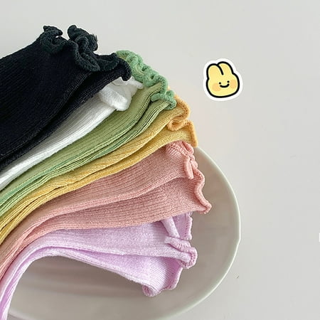 

NECHOLOGY Toddler Girls Autumn Winter Children s Socks Candy Colored Korean Girls Socks Wooden Ears Double Pins Toddler Ski Socks Socks Black 3-5 Years Toddler