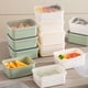 thumbnail image 4 of Contenedores de almacenamiento de alimentos Ounissouiy 4 piezas plástico hermético apilable Blanco lechoso, 4 of 6