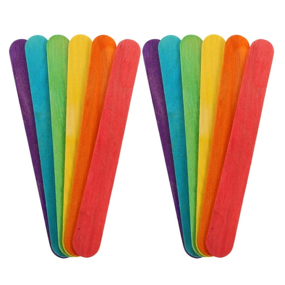 WHAMVOX 100pcs Popsicle Sticks Craft Sticks Ice Cream Sticks Tongue Depressors Craft Sticks Stir Sticks Wooden Sticks Wax Sticks for Crafts Wide Popsicle Sticks