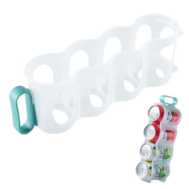 Refrigerator Soda Can Organizer Beverage Holder for Fridge 4-Grid Hand Pull Beer Soda Drink Storage Box Storage Shelf Rack for Cans Beverage Bottle Juice Bottle bearable