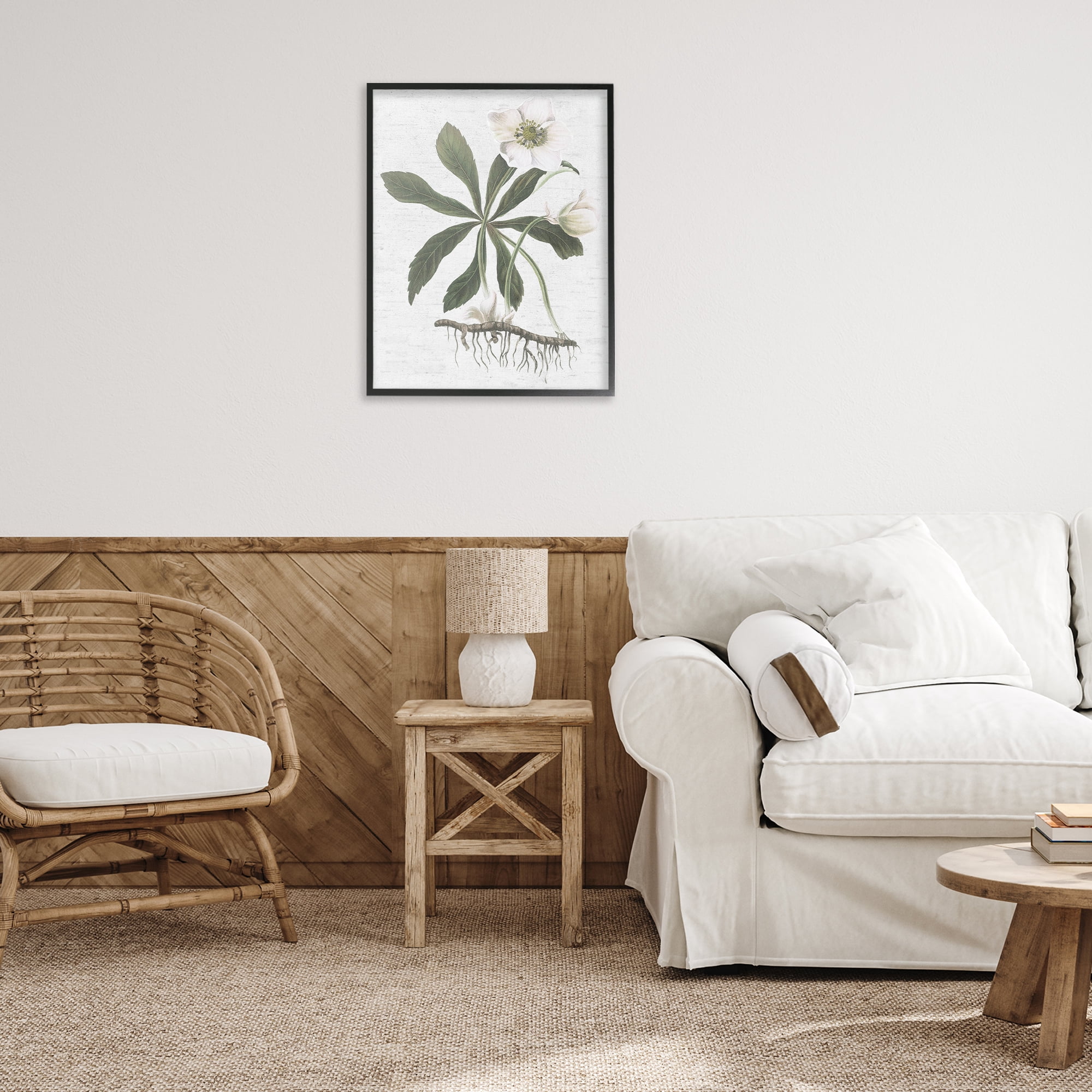 Stupell Industries Magnolia Flower Study Botanical & Floral Painting Black Framed Art Print Wall Art, 24 x 30