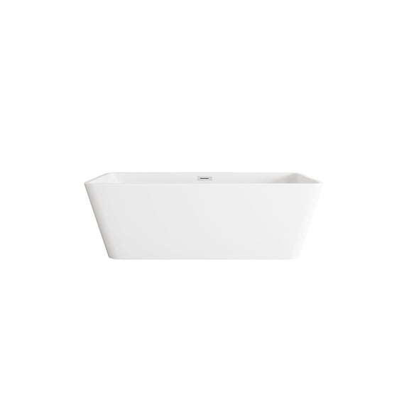 Elegant Kitchen and Bath 67 inch Bathtub in Glossy White with Chrome Trim