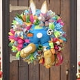 thumbnail image 5 of JHIJHOO Easter Rabbit Wreath Decor for Front Door, Easter Bunny Wreath Door Decorations Bunny Butt and Ears Wreath,Rabbit Wreath Easter Bunny Decor Outdoor Easter Decorations E, 5 of 5