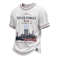 thumbnail image 4 of 9/11 25th Anniversary Commemorative T-Shirt, Short Sleeve Round Neck Unisex Memorial Top Blue XXXL, 4 of 4