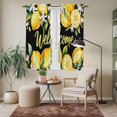 thumbnail image 6 of Yellow Lemons Kitchen Curtains 63 Inch Length, Summer Fruits Leaves Botanical Black Tiers Curtains for Living Room Berdoom Bathroom, Light Filtering Drapes Window Treatment 2 Panels 42"Wx63"L, 6 of 8