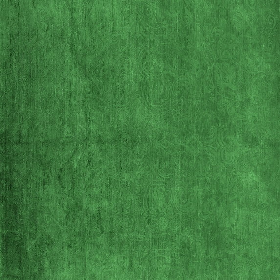 Ahgly Company Indoor Square Oriental Emerald Green Industrial Area Rugs, 6' Square