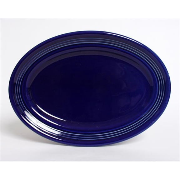 Tuxton China CCH-096 Concentrix 9.75 in. x 6.5 in. Oval Platter - Cobalt - 2 Dozen