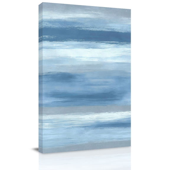 Light Blue Grey Abstract Canvas Wall Art for Living Room, Mottled Oil Painting Texture Modern Poster Print Painting for Bedroom Office Home Decoration Wall Pictures Prepare To Hang 24"x36"