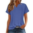 thumbnail image 2 of Basic T Shirts for Women Women's Summer Shirt Fashion Loose Casual Printing V-neck Top, 2 of 6