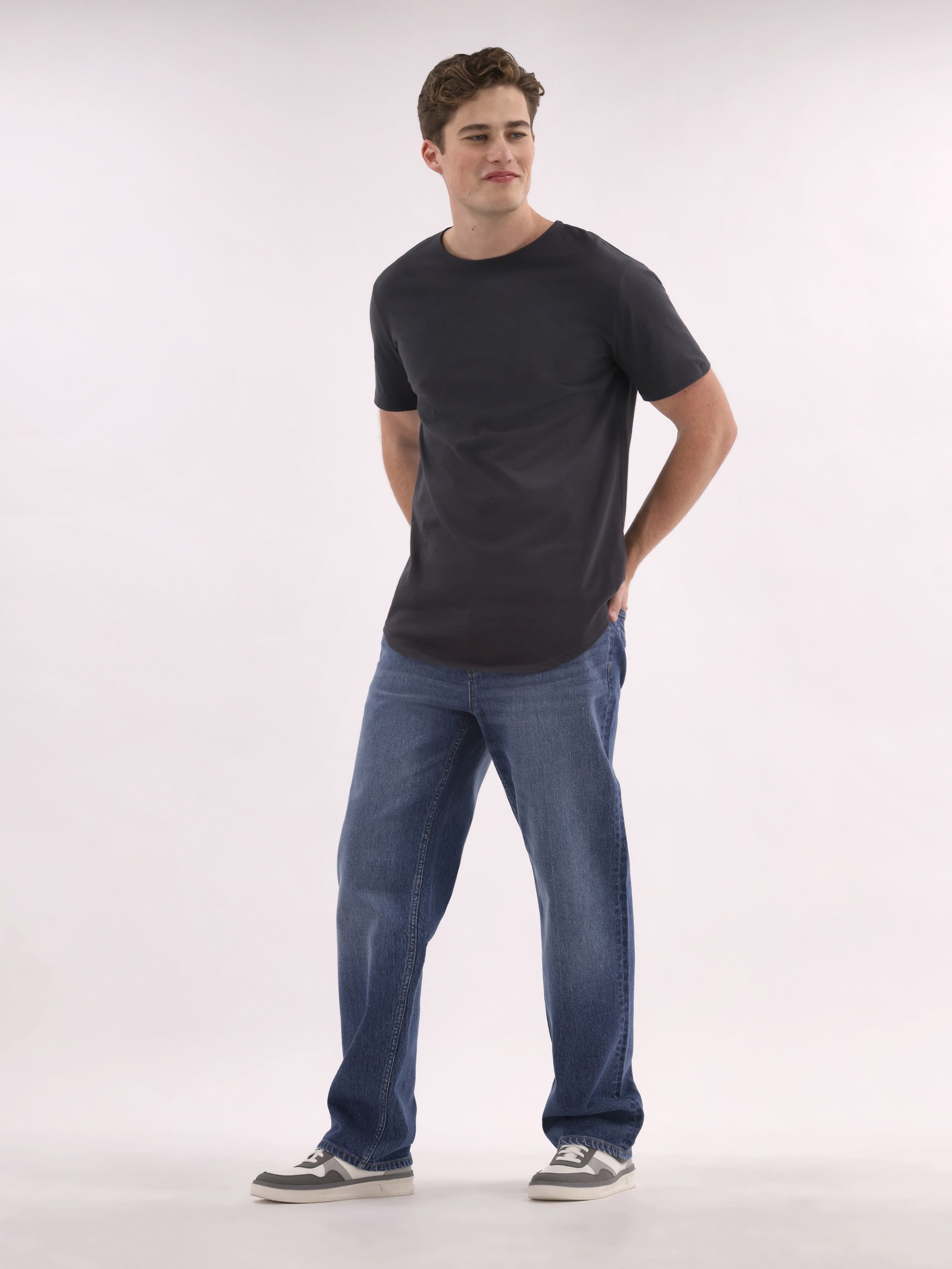 No Boundaries Men's & Big Men's Longline Curved Hem Elongated Tee Shirt, Sizes XS-5XL