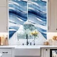 thumbnail image 4 of Blue Watercolor Swag Curtain Valance for Windows, Retro Ripple Window Treatments Short Swag Topper for Kitchen Windows Bathroom Bedroom, 36"x45", 4 of 8