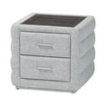 thumbnail image 4 of Baxton Studio Cadmus Gray Channel-Tufted Fabric King Size 4-Piece Bedroom Set, 4 of 6
