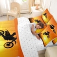 thumbnail image 4 of Castle Fairy Silhouette Style Motocross Rider Bedding Comforter Set 7-Piece for Teens, Sunset Desert Art King Bedding Sets for Bedroom, Warm Orange, 4 of 7
