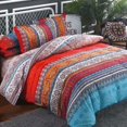 thumbnail image 1 of Shatex Bed-in-A-Bag Comforter Bedding Set- 5 Piece Twin Bedding Sets All Season, Ultra Soft Polyester Bohemia Western Pattern - Orange Boho Bedding Comforters, 1 of 7