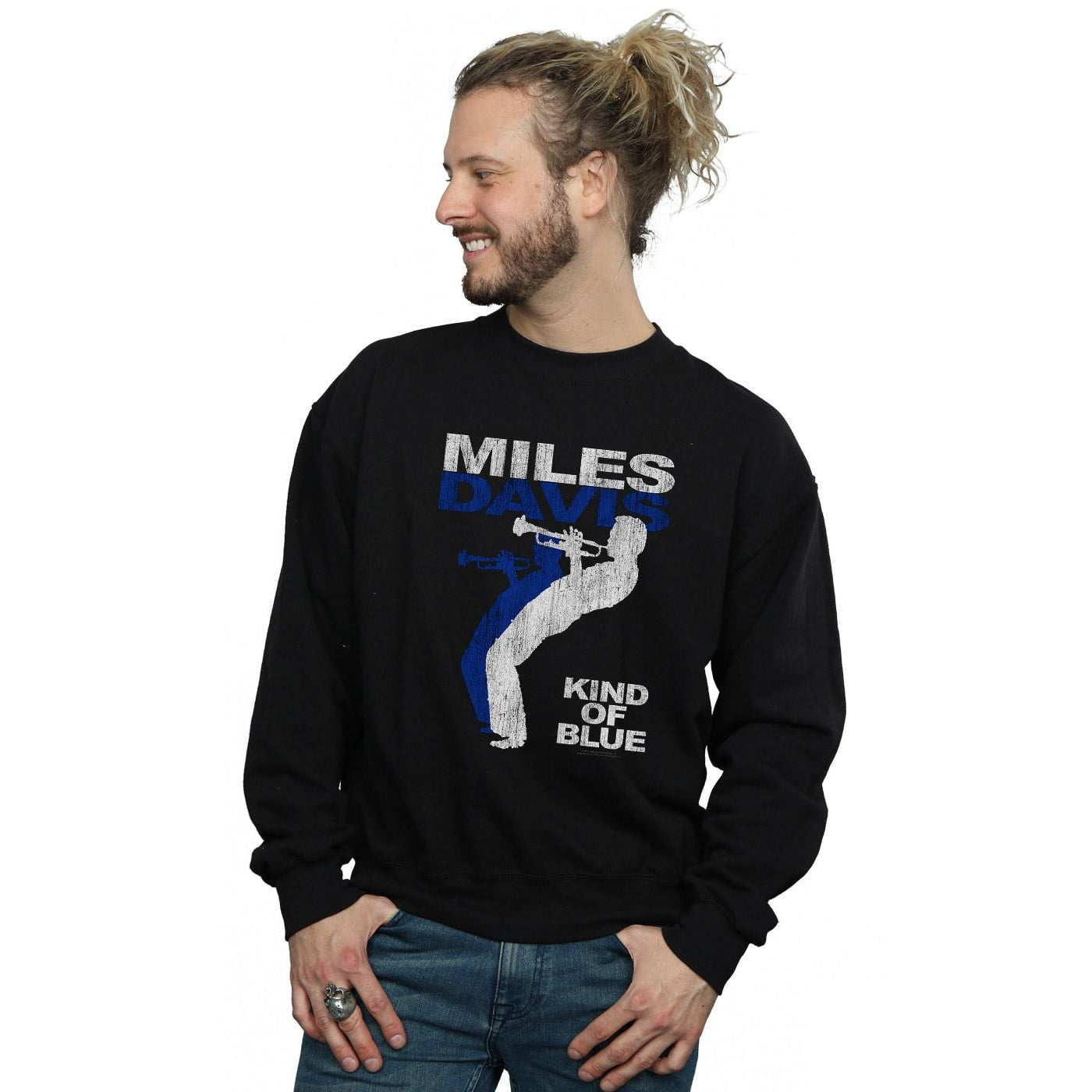 Miles Davis Mens Kind Of Blue Distressed Sweatshirt Walmart