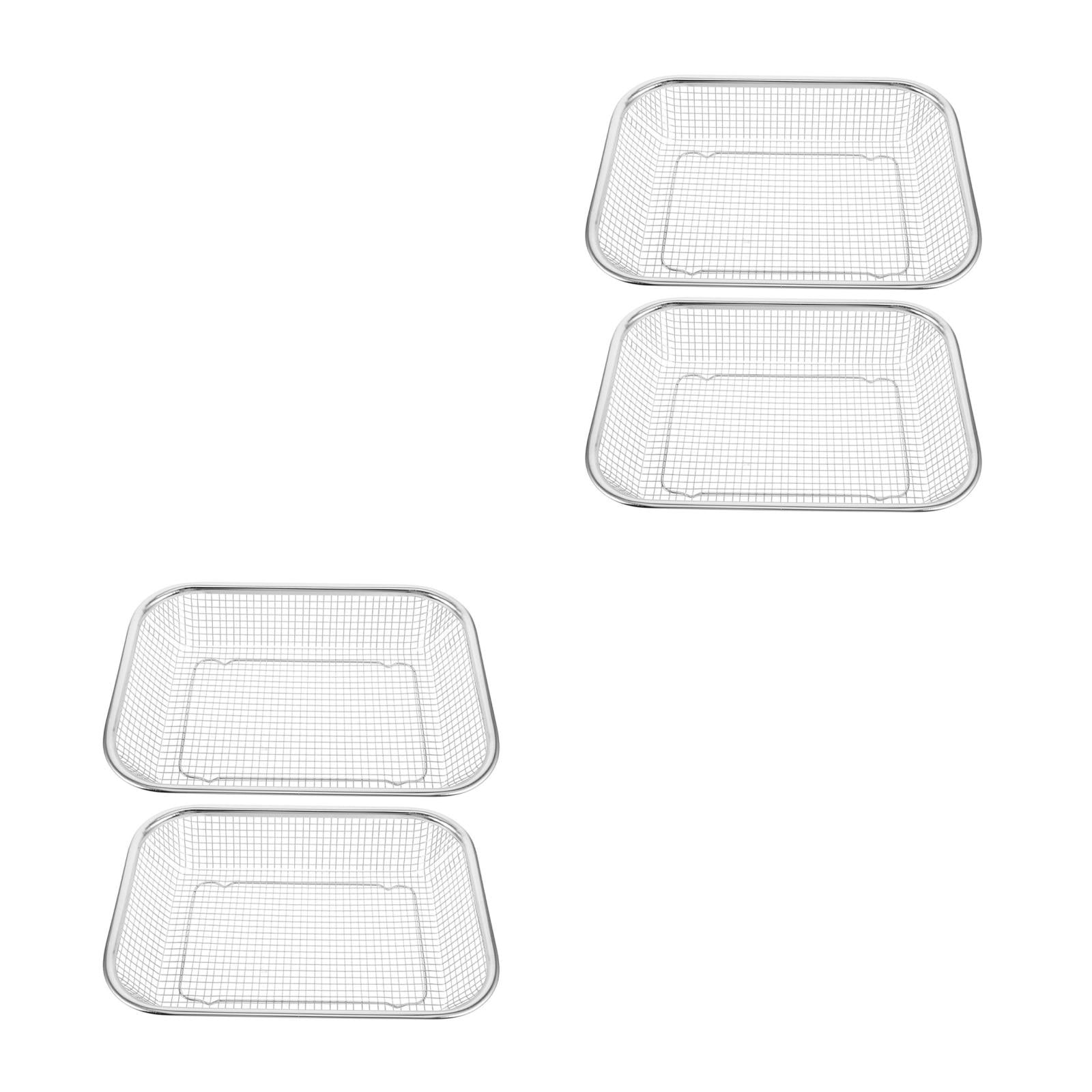 Hemoton 4-Piece Stainless Steel Mesh Baskets Set Dishwasher Safe Utensil Holders for Kitchen Cutlery Silverware Storage Organizer