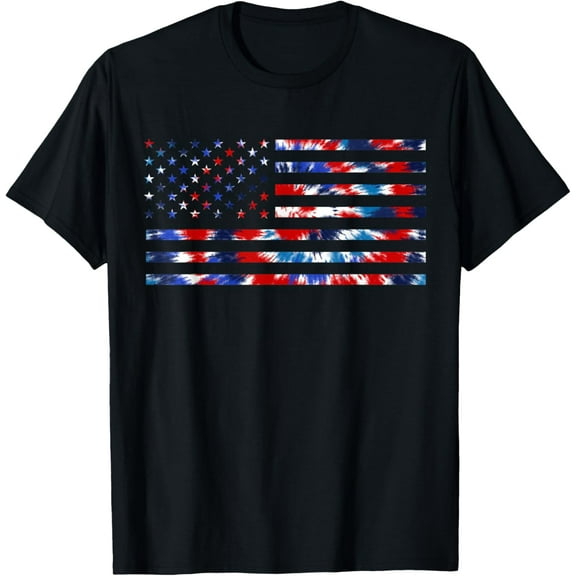 Tie Dye USA Flag Boys American Flag Gifts For 4th Of July Men T-shirt