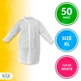 thumbnail image 2 of White Disposable Lab Coats, Hook and Loop with Elastic Wrists, 50 Count, XL, 2 of 8