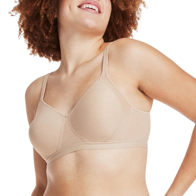 Bra Hanes X-Temp Foam Wirefree para mujer, talla XL, color nude