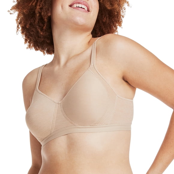 Bra Hanes X-Temp Foam Wirefree para mujer, talla XL, color nude