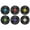 Vintage Vinyl Record (Blue, Red, Yellow, Green, Purple, White Brown), variant on WIRESTER Drink Round Fabric Felt Neoprene Coasters Set of 6pcs, Vintage Vinyl Record (Blue, Red, Yellow, Green, Purple, White Brown)