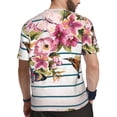 thumbnail image 2 of Wukai Bird and Floral Print Men's Short-Sleeved Mesh T-Shirt,Quick-Dry Short Sleeve Workout T-Shirt-X-Large, 2 of 8