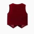 thumbnail image 5 of Odeerbi Toddler Boys 4-Piece Formal Suit Set Velvet Waistcoat, Long Sleeve Shirt with Bow Tie, Dress Pants Party Wedding Outfit, 5 of 9