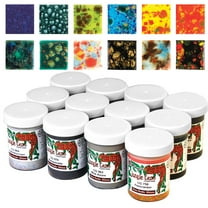 Mayco Jungle Gems Crystal Glaze Set 4 oz- 12 Jars Classroom Pack for Ceramics, Pottery, Painting, Artists, Teachers