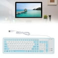thumbnail image 6 of Foldable Silicone Keyboard 103 Keys USB Wired Silicon Foldable Waterproof Mute Fadeless Foldable Keyboard for PC Laptop Blue, 6 of 8