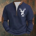 thumbnail image 2 of CONZONE Christmas Men's Sweatshirts Crewneck Sweatshirt for Men Xmas Deer Graphic Long Sleeve Half Zip Fashion Fall Winter Workout Clothes, 2 of 4