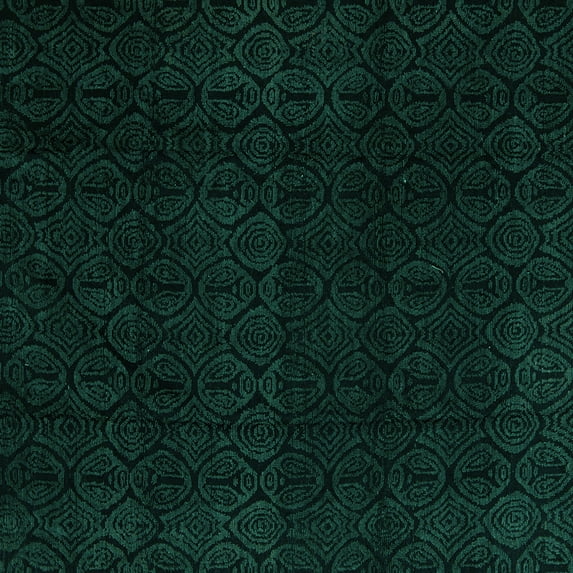 Ahgly Company Machine Washable Indoor Square Abstract Turquoise Blue Modern Area Rugs, 5' Square