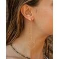 thumbnail image 3 of Dangle Earrings for Women- 14K Gold Plated Butterfly Heart Star Hoop Chain Tassel Design Long Dangle Earrings, 3 of 5