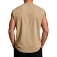 thumbnail image 4 of Men's Sleeveless Crew Neck Muscle Shirt Lightweight Breathable Loose Fit Solid Casual Tank,3XL, 4 of 6