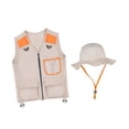 thumbnail image 2 of Chaleco explorador para niños, disfraz de camping, accesorio educativo para fotos, chaleco cargo para niños, sombrero para senderismo, niños y niñas, Naranja, 2 of 8