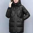 thumbnail image 4 of HTNBO Women Long Quilted Coat Winter Hooded Long Sleeve Puffer Padded Jackets Zip-up Warm Thicken Outerwear Pockets, 4 of 7